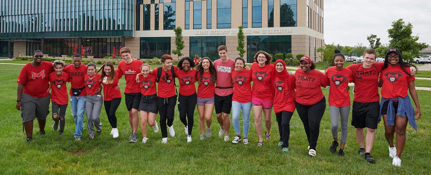 students having fun out on the quad